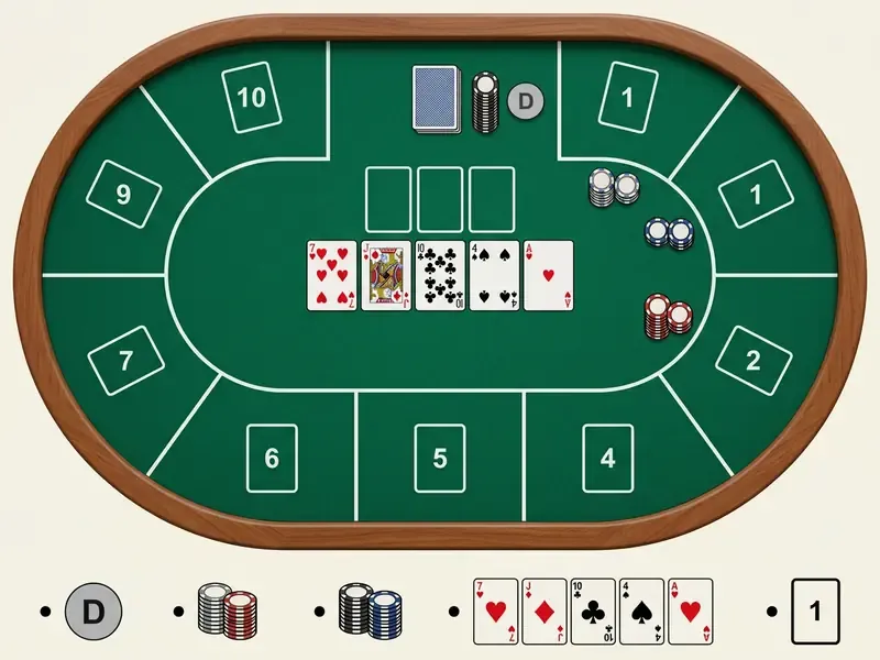poker online - esquema da mesa com posições